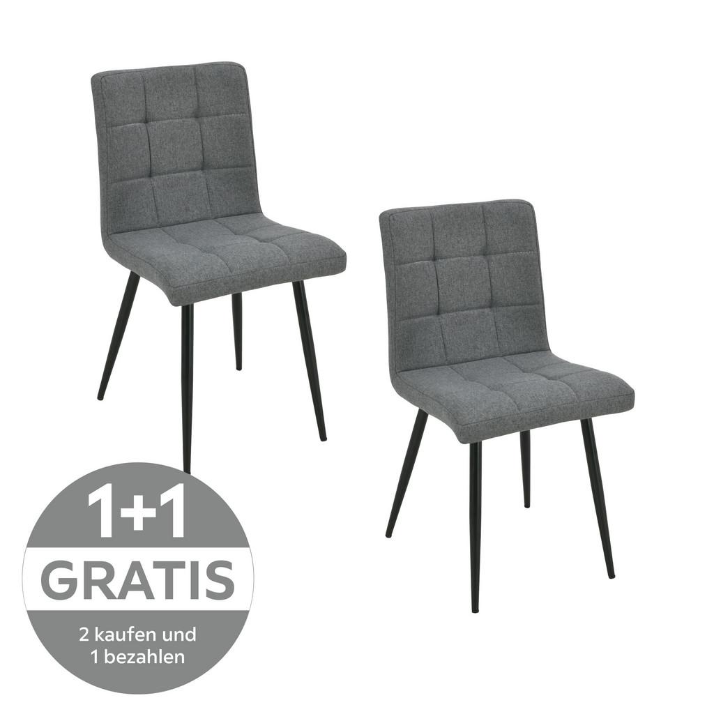 Polsterstuhl Matteo Dunkelgrau Leinenoptik
