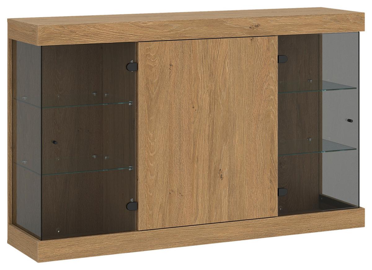 Sideboard Aretta Eichefarben B: 140 cm - Eichefarben, MODERN, Glas/Holzwerkstoff (140/91,6/41,8cm)
