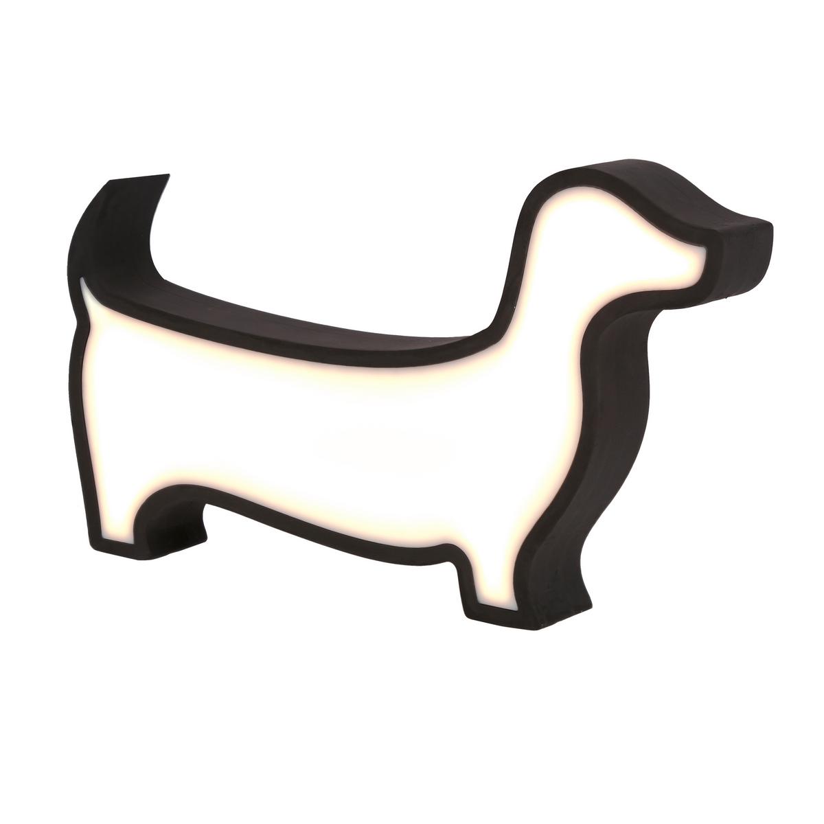 Kindertischleuchte 41-10643 Dog - Schwarz, Basics, Holzwerkstoff/Kunststoff (32/3.5/18cm)