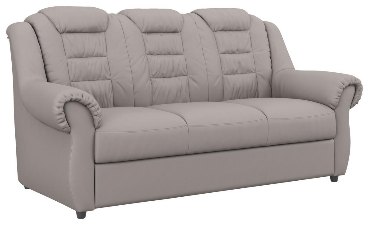3-sitzer-sofa Boston Hellbraun Lederlook - Hellbraun/Schwarz, KONVENTIONELL, Textil (196/102/101cm) - Livetastic