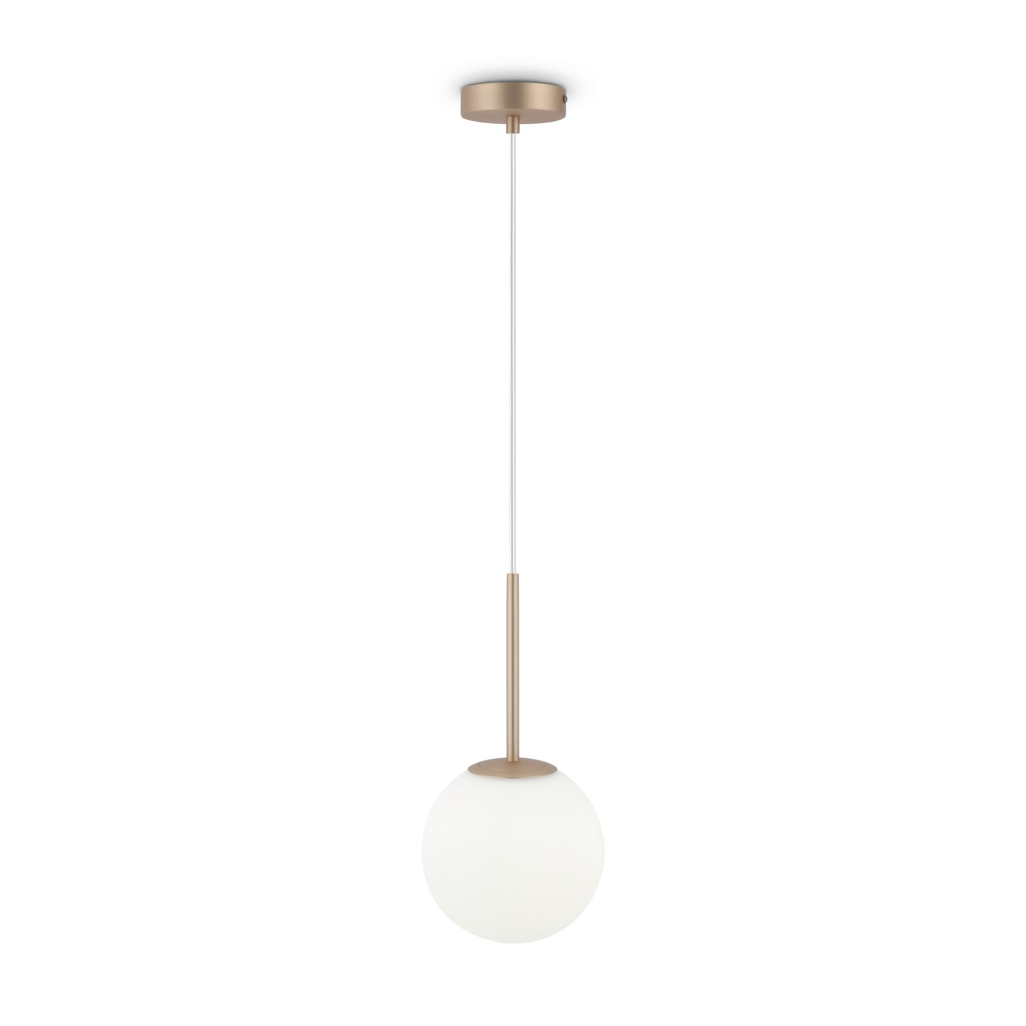 Pendelleuchte Basic Form - Goldfarben/Weiß, Trend, Glas/Metall (18/180cm) - MAYTONI