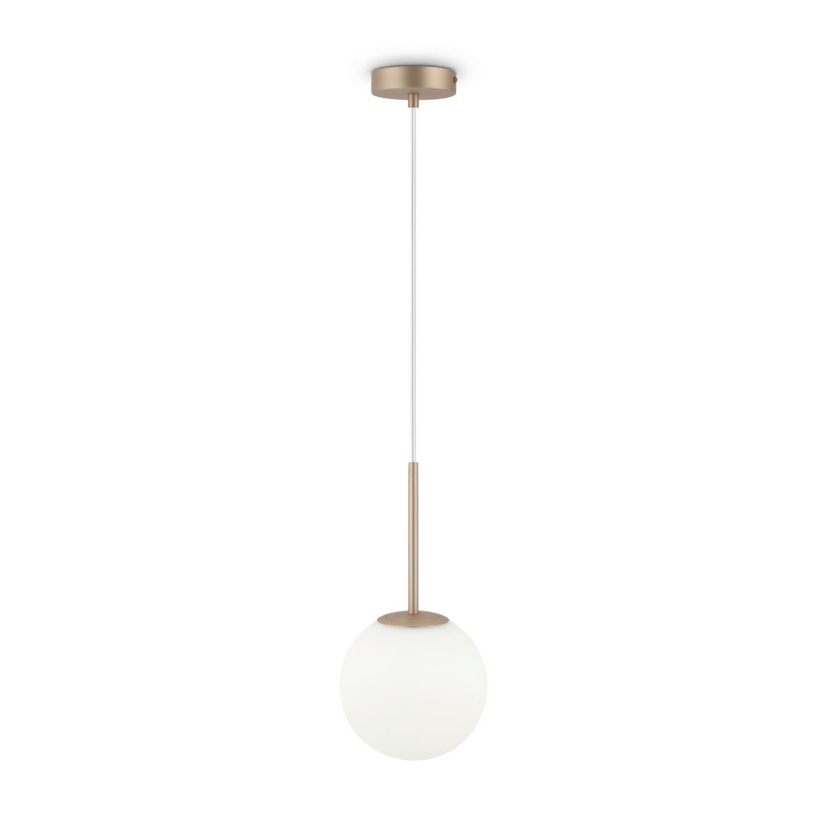 Pendelleuchte Basic Form - Goldfarben/Weiß, Trend, Glas/Metall (18/180cm) - MAYTONI