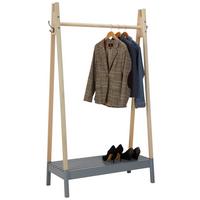 ŠATNÍ STOJAN TADEO - tmavě šedá/přírodní barvy, Moderní, dřevo/kompozitní dřevo (105,5/170/46cm) - Mömax