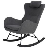 Schaukelsessel Teddy Teddy Grau, B: 66 Cm - Schwarz/Grau, MODERN, Holz/Textil (66/90/85cm)