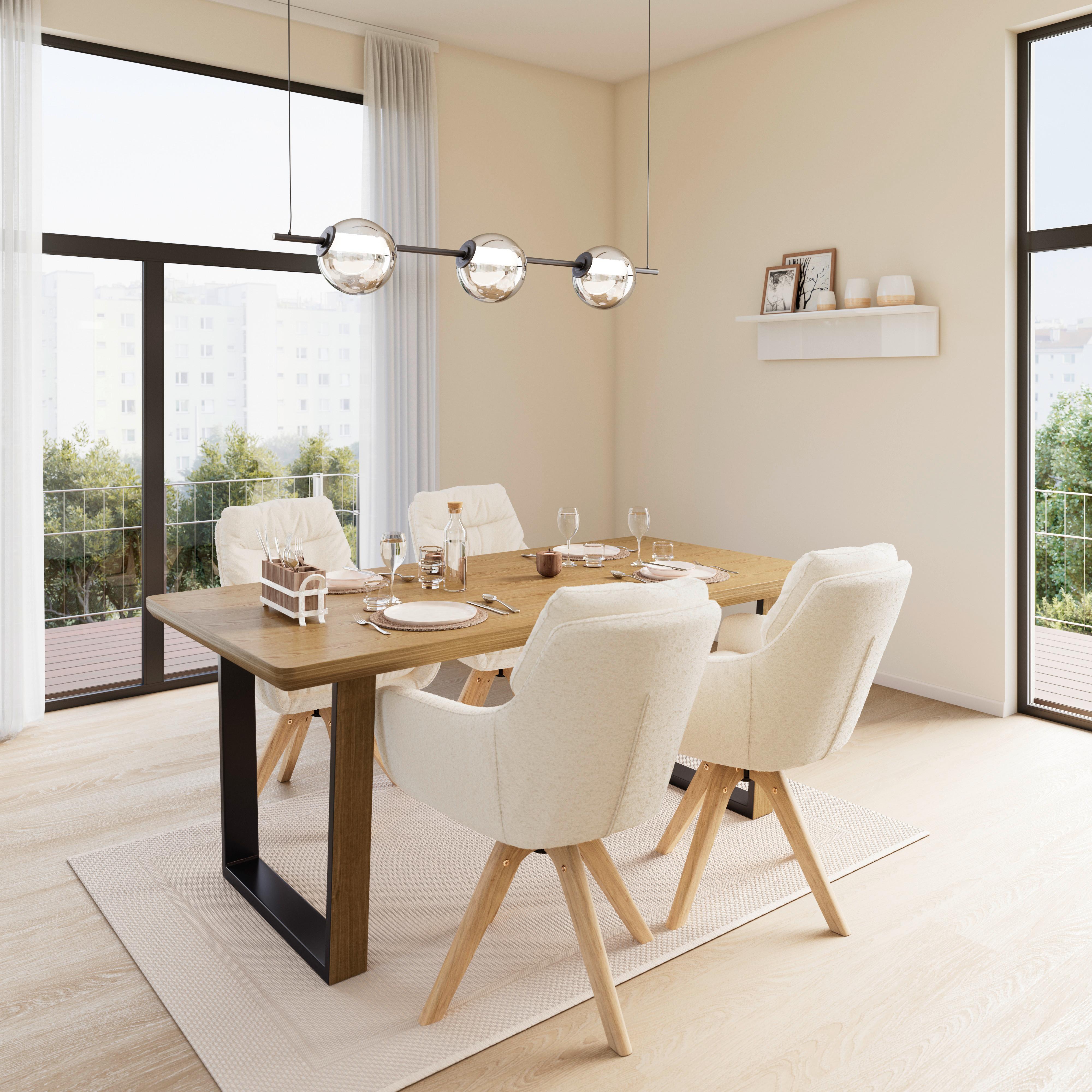 ŽIDLE S PODRUČKAMI JUANA - krémová/přírodní barvy, Moderní, dřevo/textil (61/93/65cm) - Bessagi Home