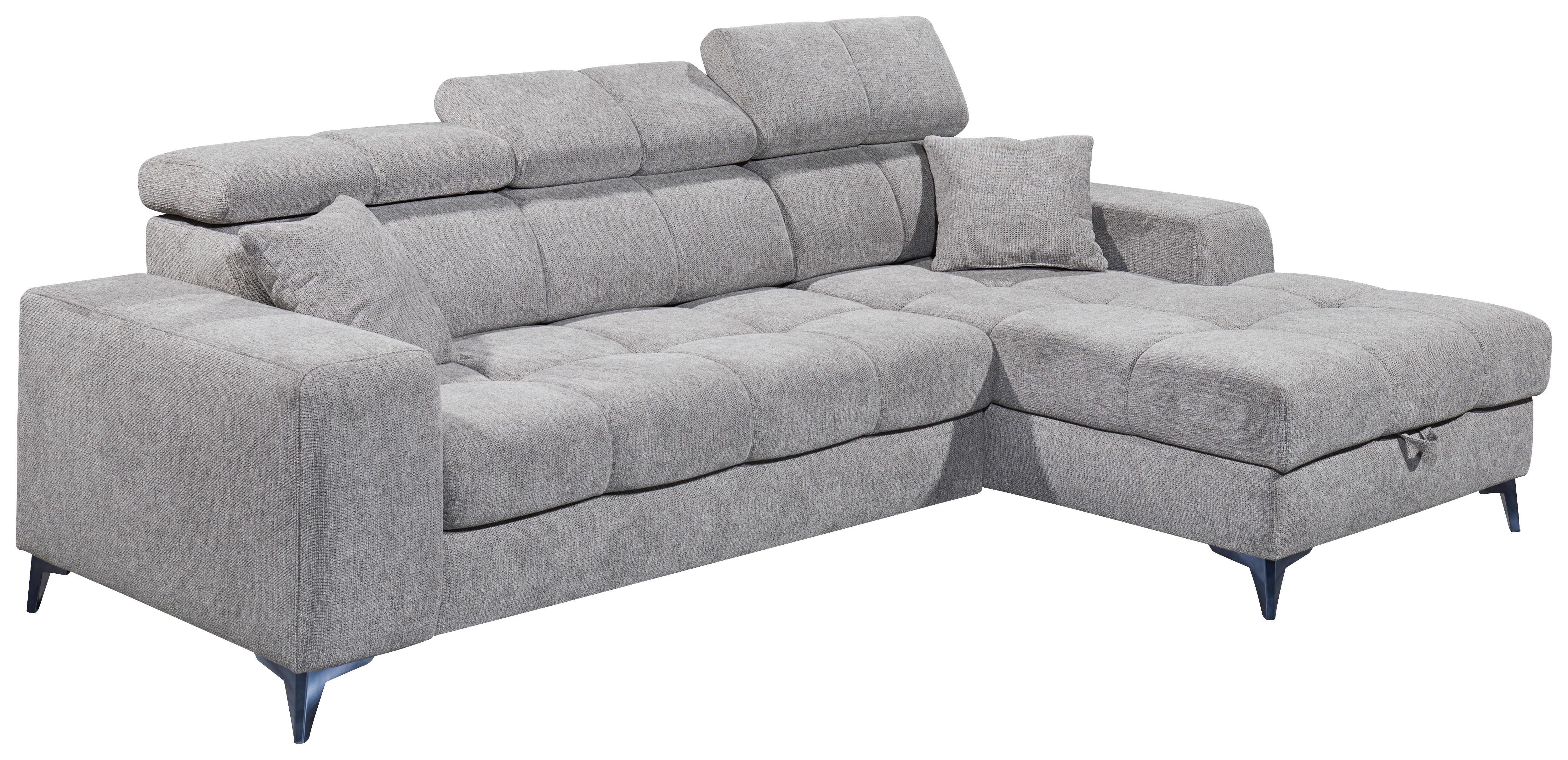 Ecksofa Sydney Taupe S: 268/172 cm - Taupe/Schwarz, KONVENTIONELL, Textil (268/172cm) - MID.YOU
