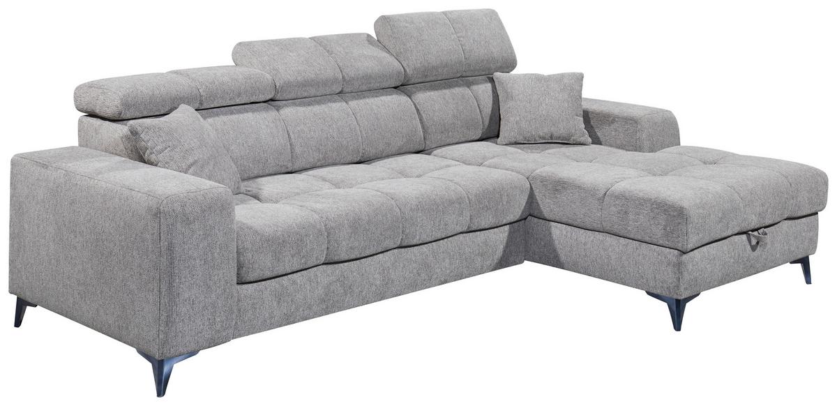Ecksofa Sydney Taupe S: 268/172 cm - Taupe/Schwarz, KONVENTIONELL, Textil (268/172cm) - MID.YOU