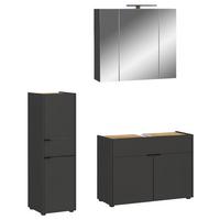 Badezimmer Forano Graphitfarben/eichefarben - Eichefarben/Schwarz, MODERN, Holzwerkstoff (129cm) - Germania