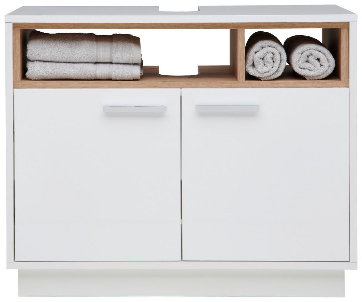 Badezimmer Milano Weiß, Dekor Artisan B: 156 cm - Weiß/Eiche Artisan, MODERN, Holzwerkstoff (156/190/40cm)