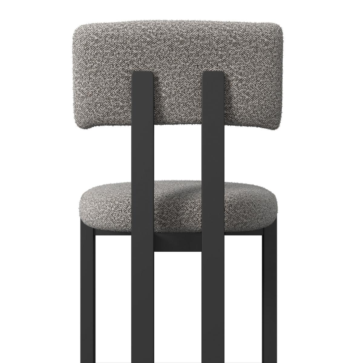 BAROVÁ STOLIČKA JONNA - čierna/svetlosivá, Modern, drevo/textil (51/102/54cm) - Bessagi Home