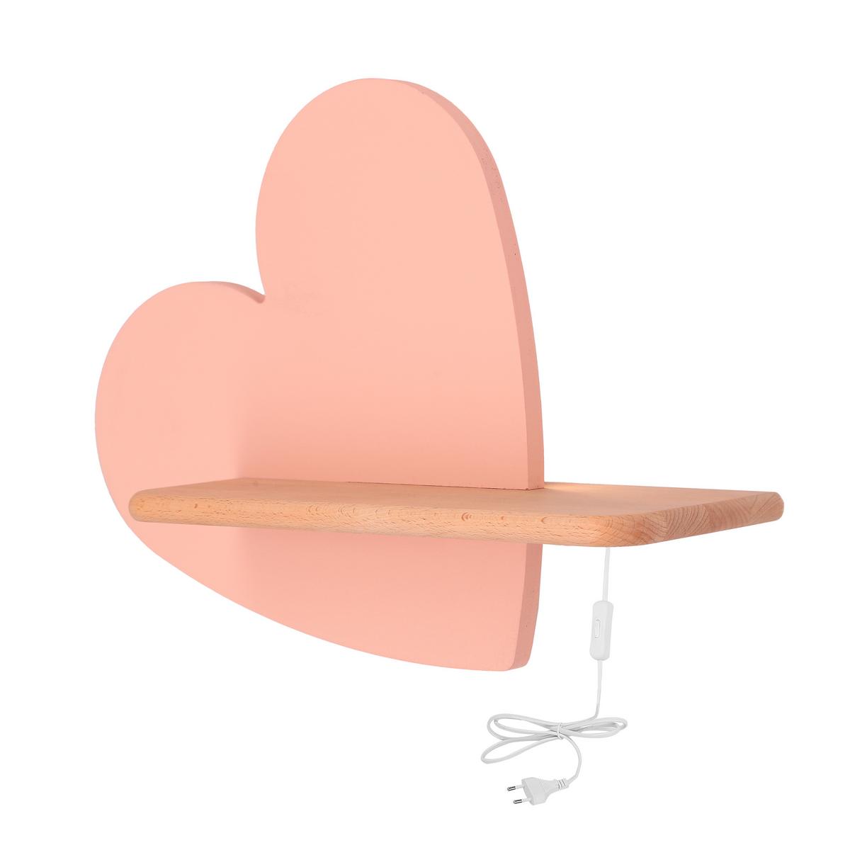 Kinderwandleuchte Heart - Pink, Basics, Holz/Holzwerkstoff (36/12/26cm)