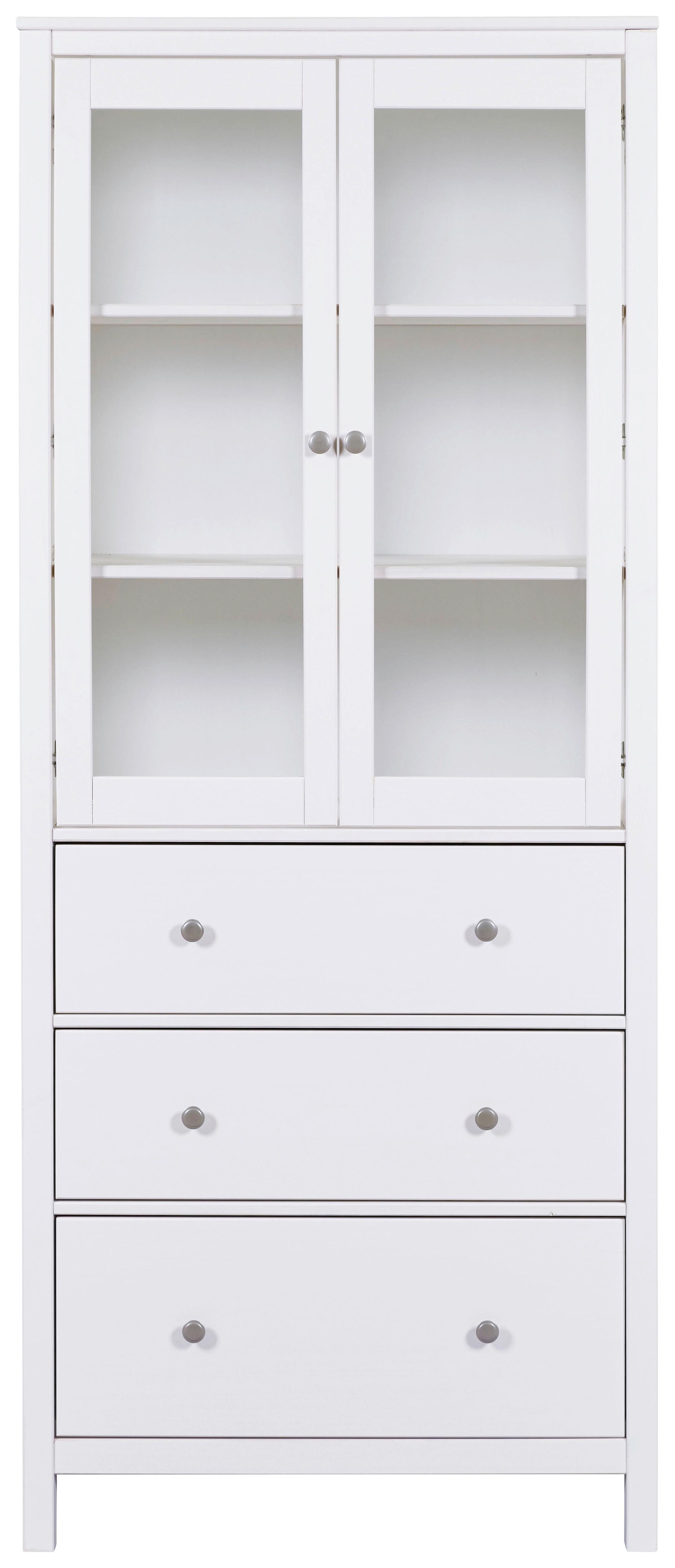 Vitrine Chilly Home - Weiß, Design, Glas/Holz (82/197/40cm) - Livetastic