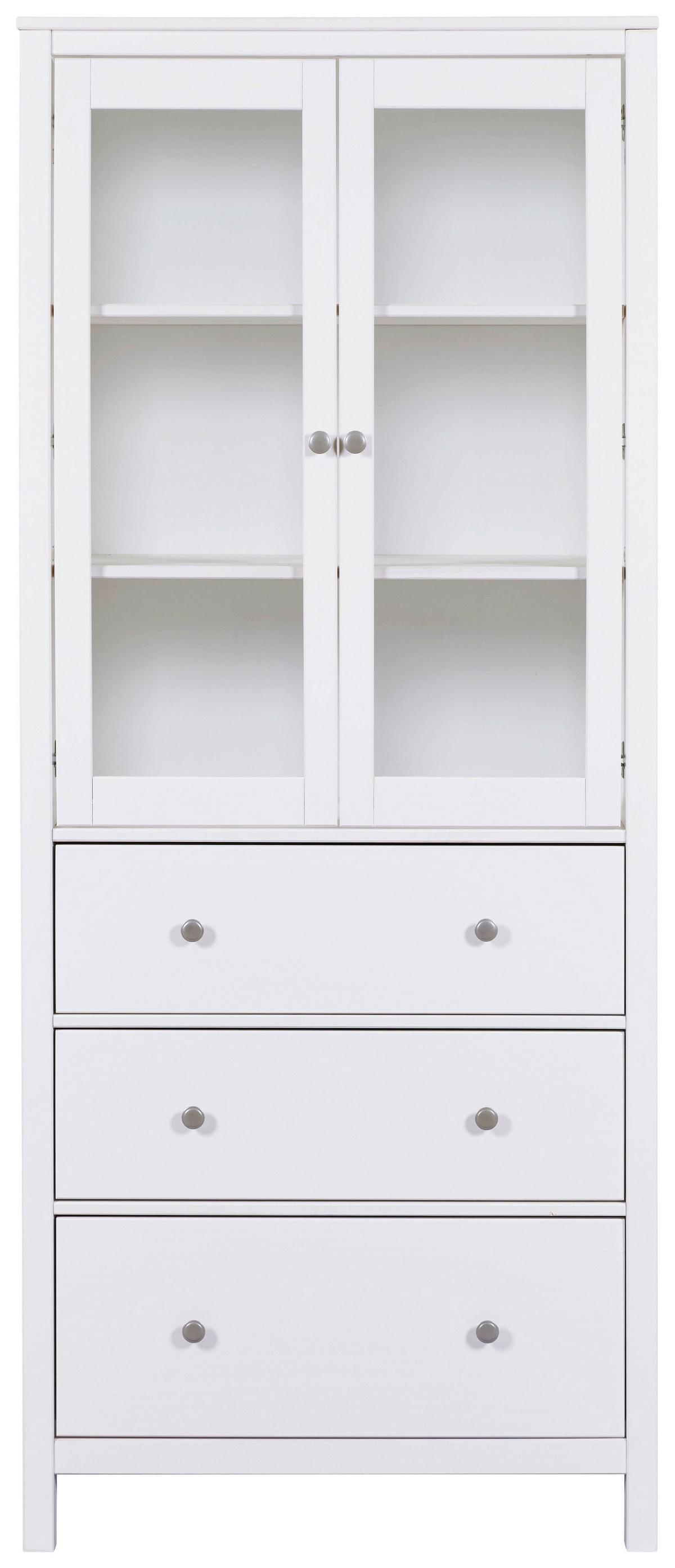 Vitrine Chilly Home - Weiß, Design, Glas/Holz (82/197/40cm) - Livetastic