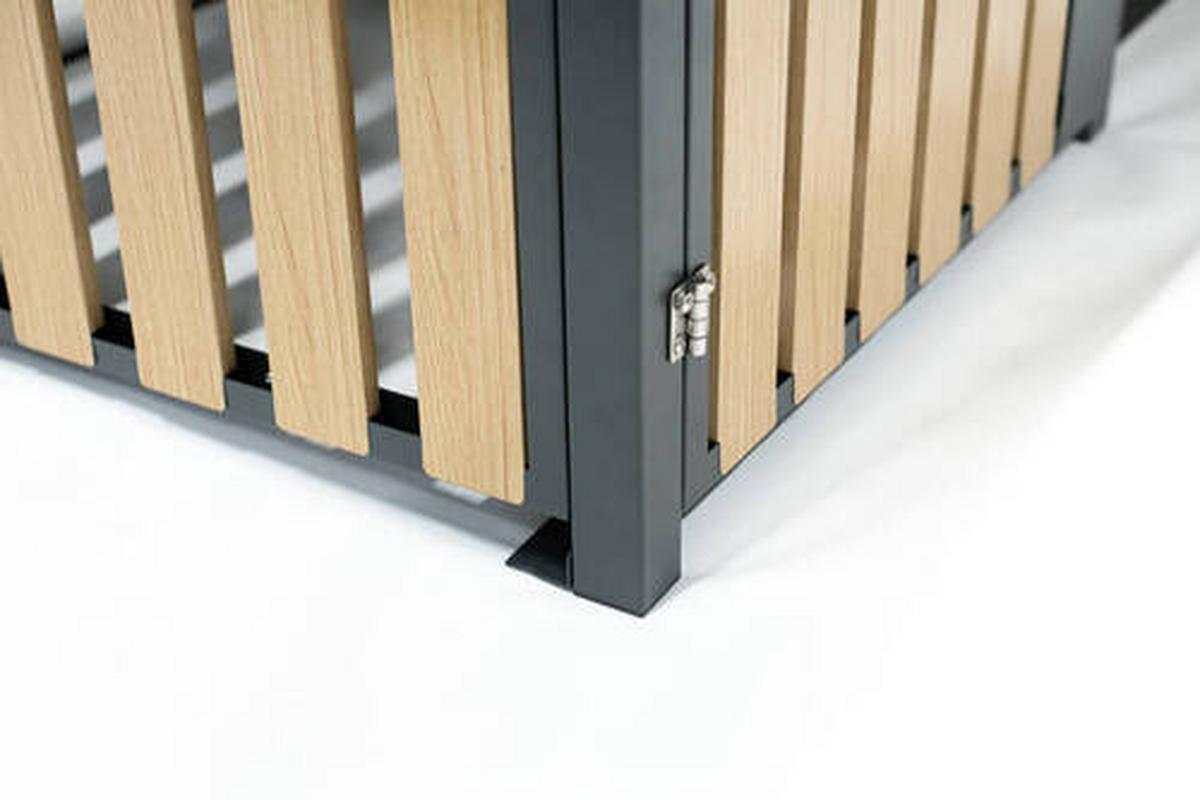 Mülltonnenbox Mülltonnenbox 2-Fach 240 Liter - Anthrazit/Naturfarben, Basics, Metall (84/125/134cm)