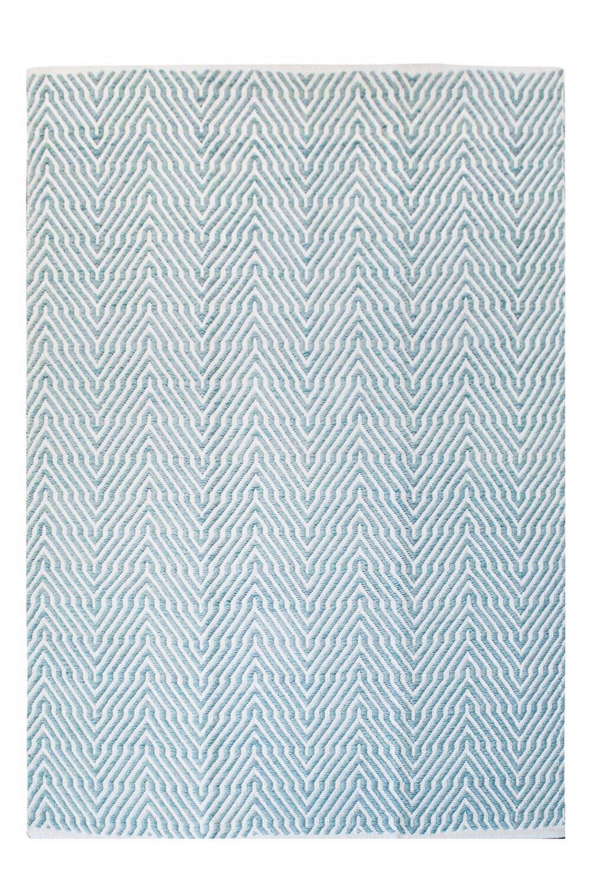 Flachwebteppich Aperitif Türkis, 160x230 cm - Türkis, KONVENTIONELL, Textil (160/230cm)