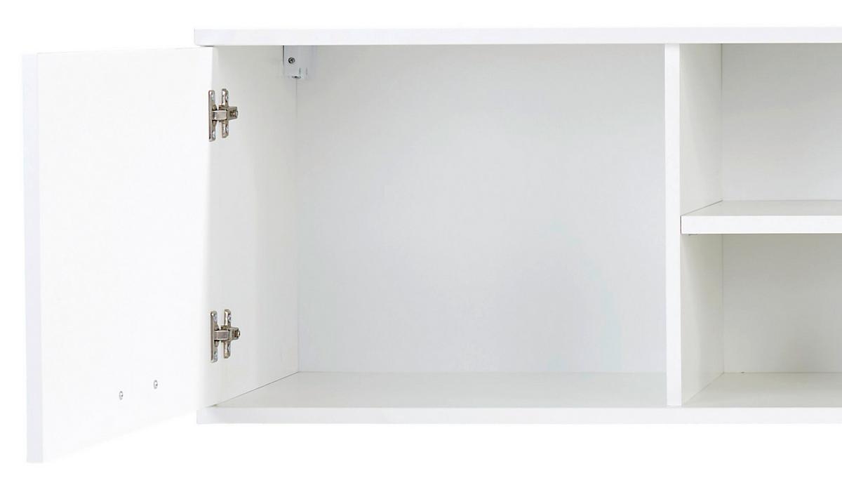 ZÁVĚSNÁ SKŘÍŇKA STAR - bílá/barvy stříbra, Konvenční, kompozitní dřevo/plast (204/40,6/38cm)