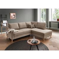 Ecksofa Valentina Graubraun S: 230x200 Cm - Graubraun/Naturfarben, MODERN, Textil (230/200cm) - Livetastic