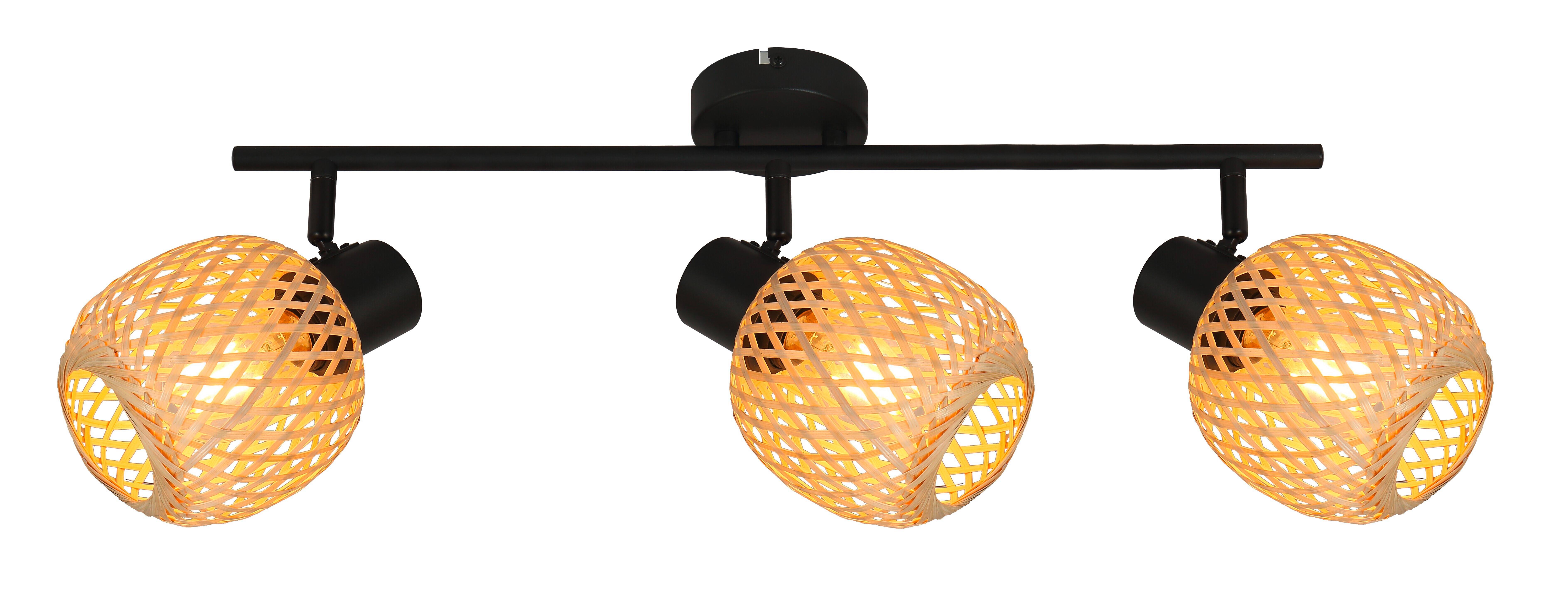 Strahler Natur - Beige/Schwarz, MODERN, Naturmaterialien/Metall (70.5/13/18.5cm)