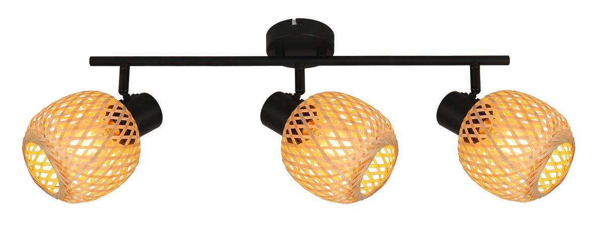 Strahler Natur - Beige/Schwarz, MODERN, Naturmaterialien/Metall (70.5/13/18.5cm)