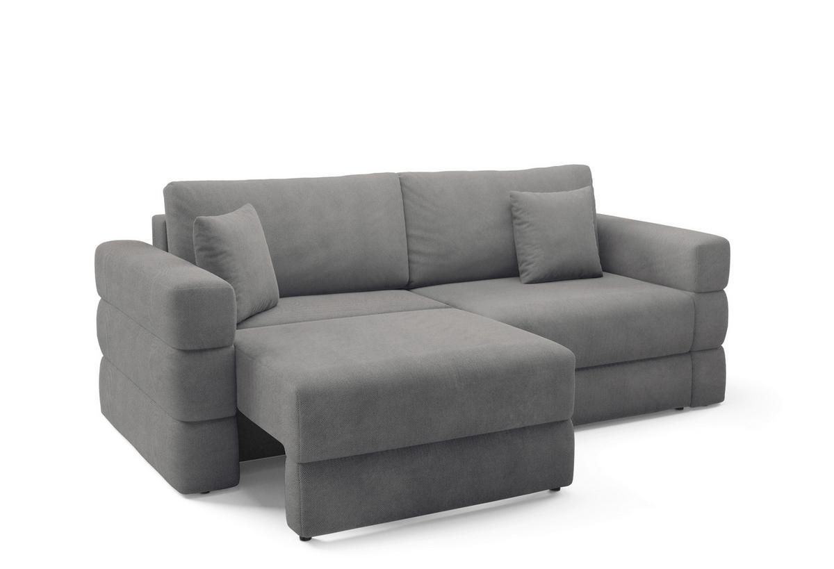 Schlafsofa Terazzo Dunkelgrau B: 254cm - Dunkelgrau/Schwarz, Design, Textil (254/93/167cm) - Livetastic
