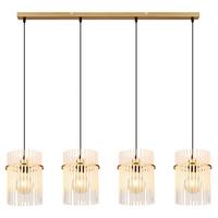 Hängeleuchte 15698-4hm - Klar/Goldfarben, KONVENTIONELL, Glas/Textil (97/4/140cm) - Globo