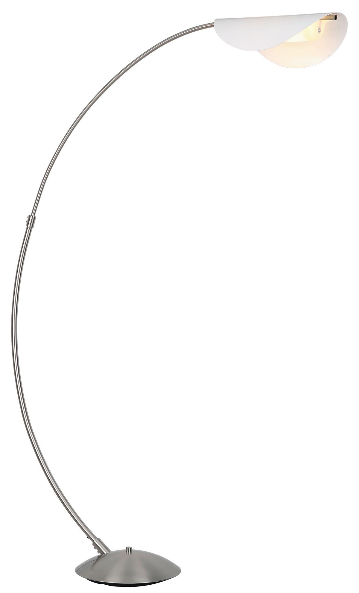 LED-Stehleuchte Robles Schwarz Nickelfarben L: 124 cm - Schwarz/Weiß, Design, Kunststoff/Metall (124/35/182cm) - Globo
