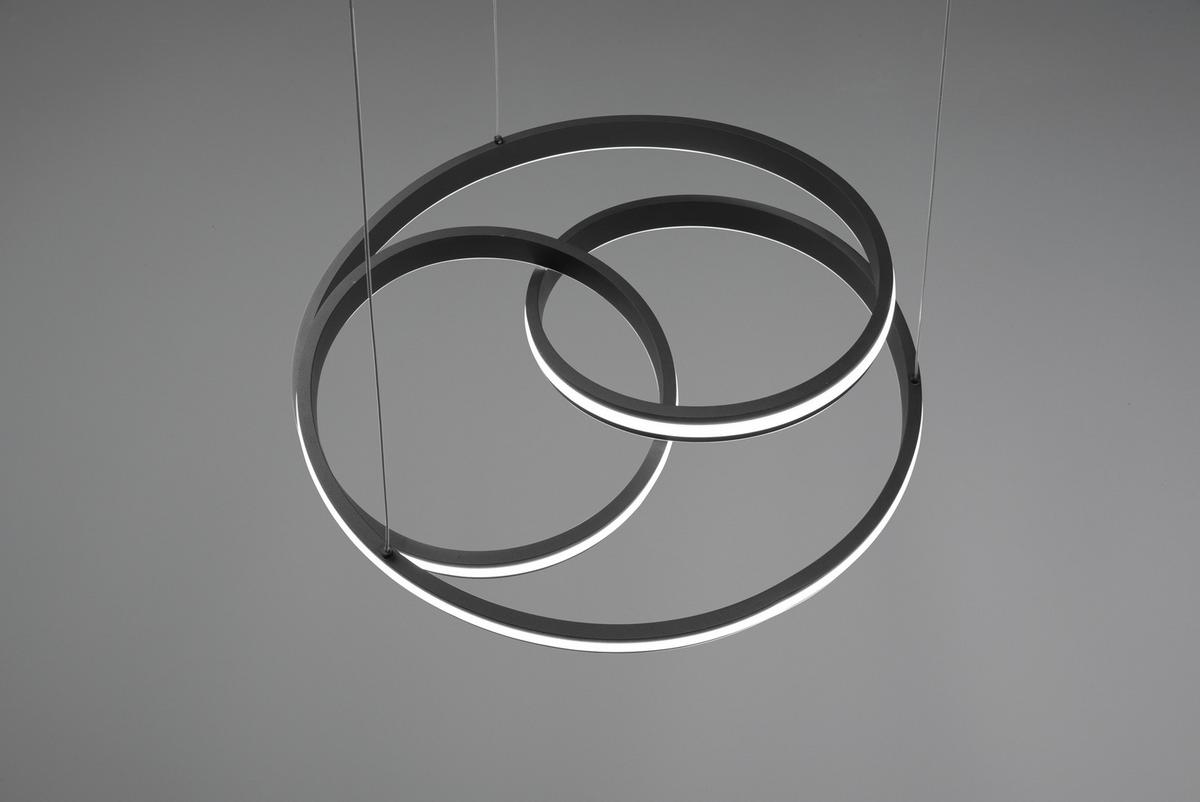 Led-hängeleuchte Nuria H: 150 Cm 1-Flammig Dimmbar - Schwarz, Basics, Metall (60/150cm) - Trio Leuchten