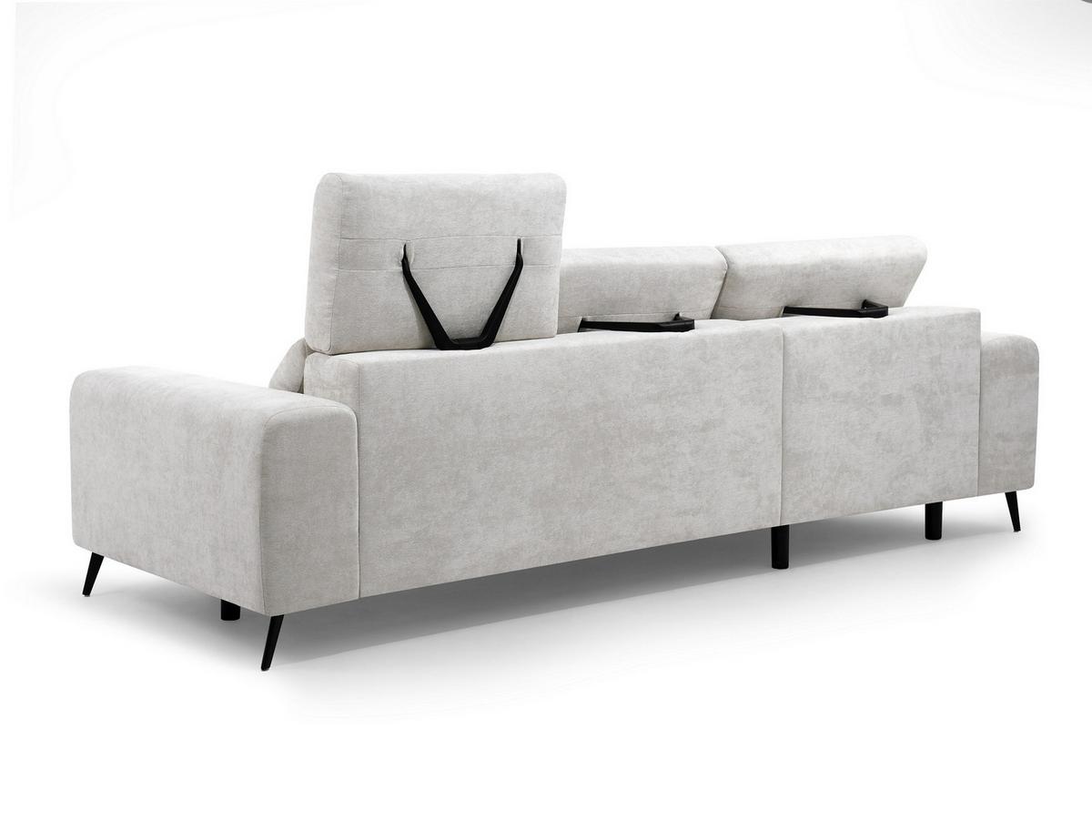 Rohová sedačka MONTANA, ľavá, krémová, polohovateľné opierky - čierna/krémová, Modern, kov/drevo (175/265cm) - Mömax