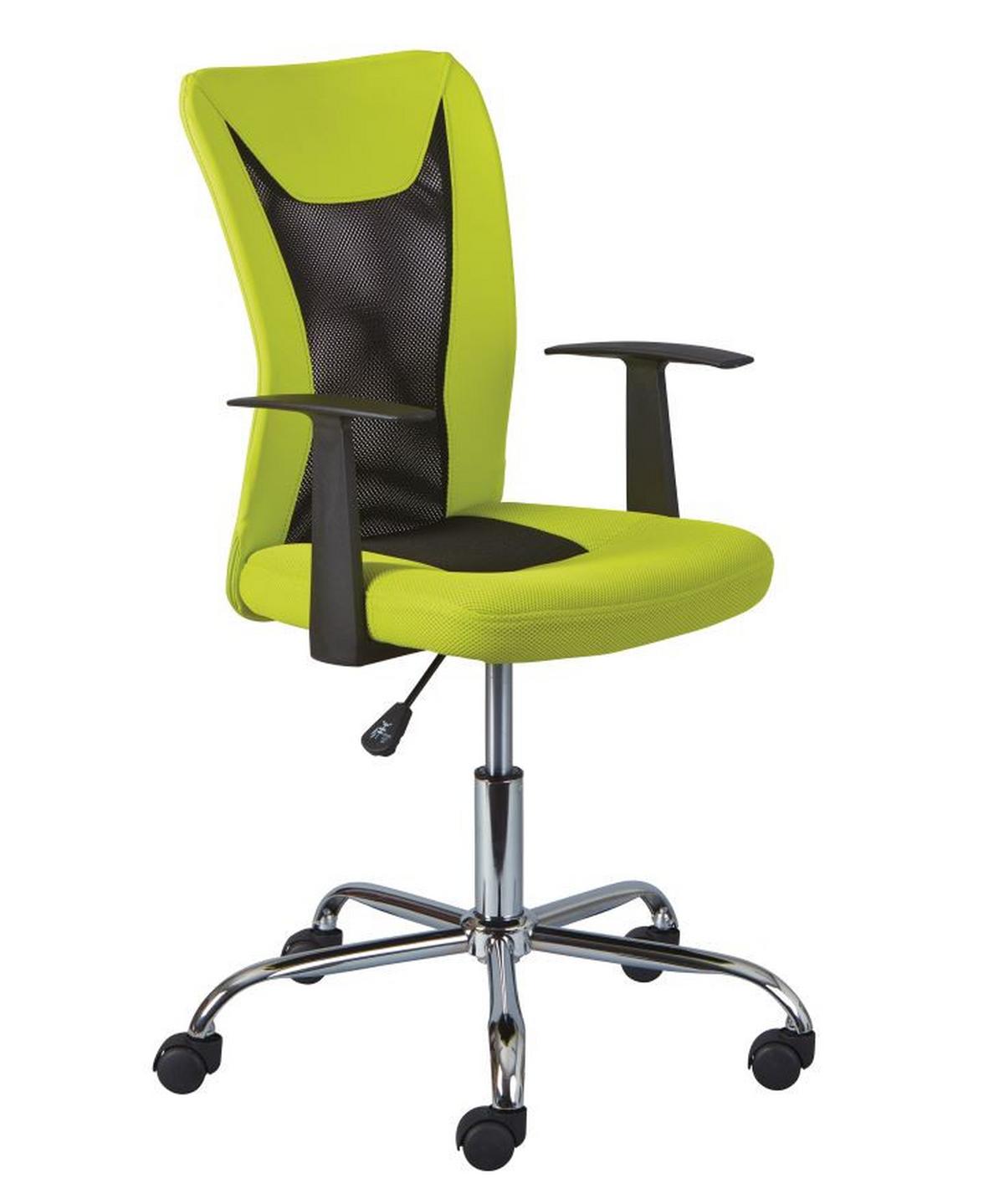 Jugenddrehstuhl Donny Grün/ Schwarz - Chromfarben/Schwarz, Basics, Kunststoff/Metall (55/85-95/54,5cm) - MID.YOU