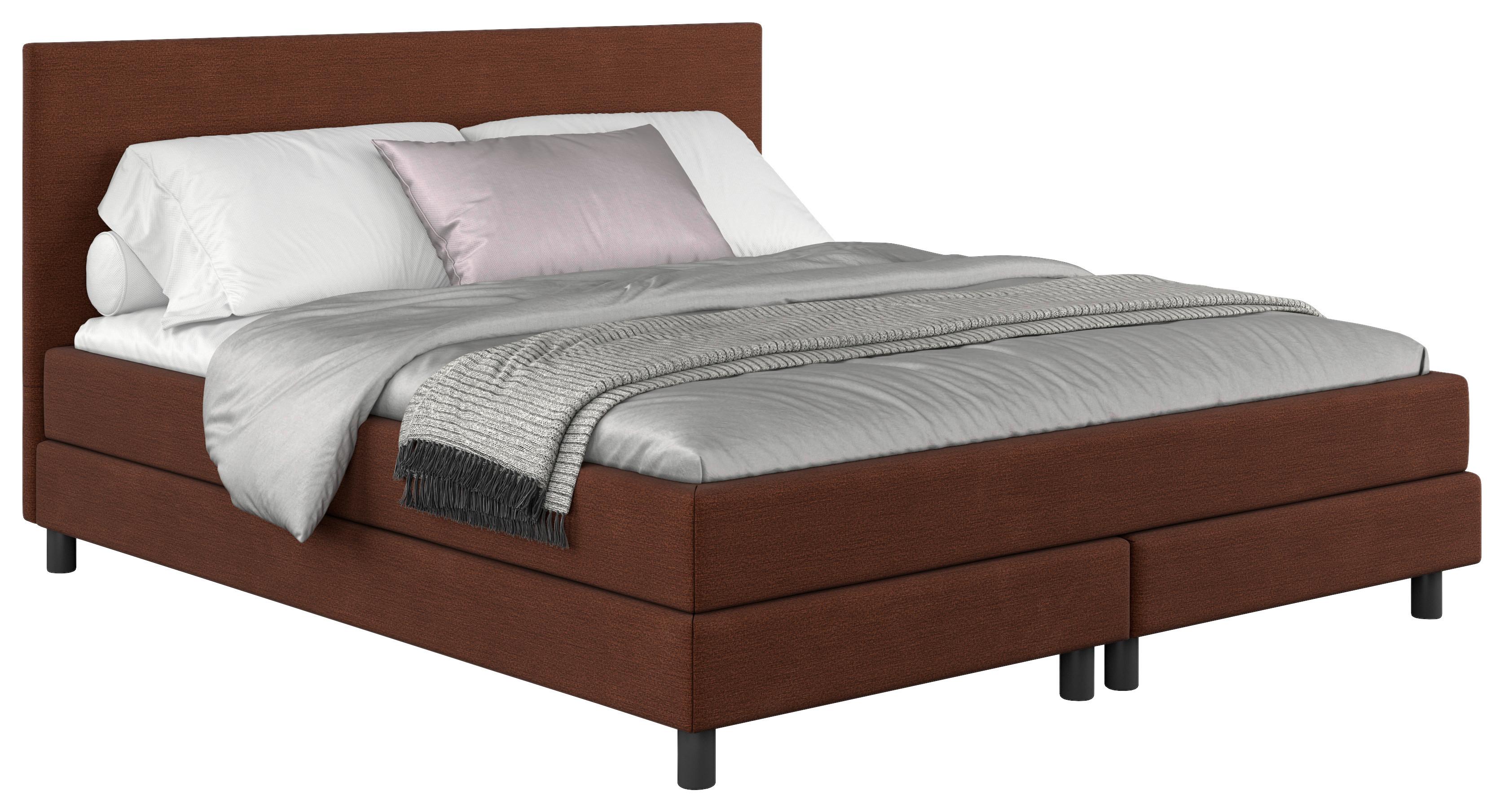 Boxbett mit Topper Andorra 180x200 cm Braun - Schwarz/Braun, MODERN, Holzwerkstoff/Textil (180/200cm) - MID.YOU