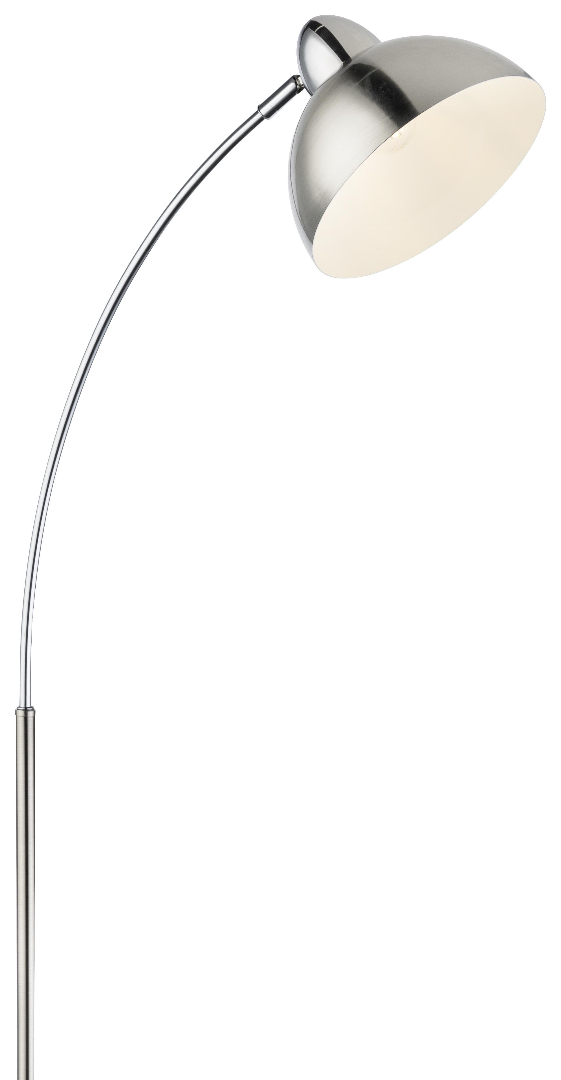 Stehlampe Leana Nickelfarben/weiß, Metall - Weiß/Nickelfarben, Trend, Metall (50/23/155cm) - Globo