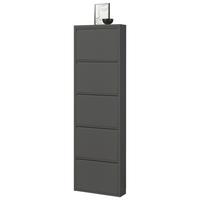 Vyklápěcí botník BERT antracit - antracitová, Konvenční, kov (51/170/16cm) - Mömax