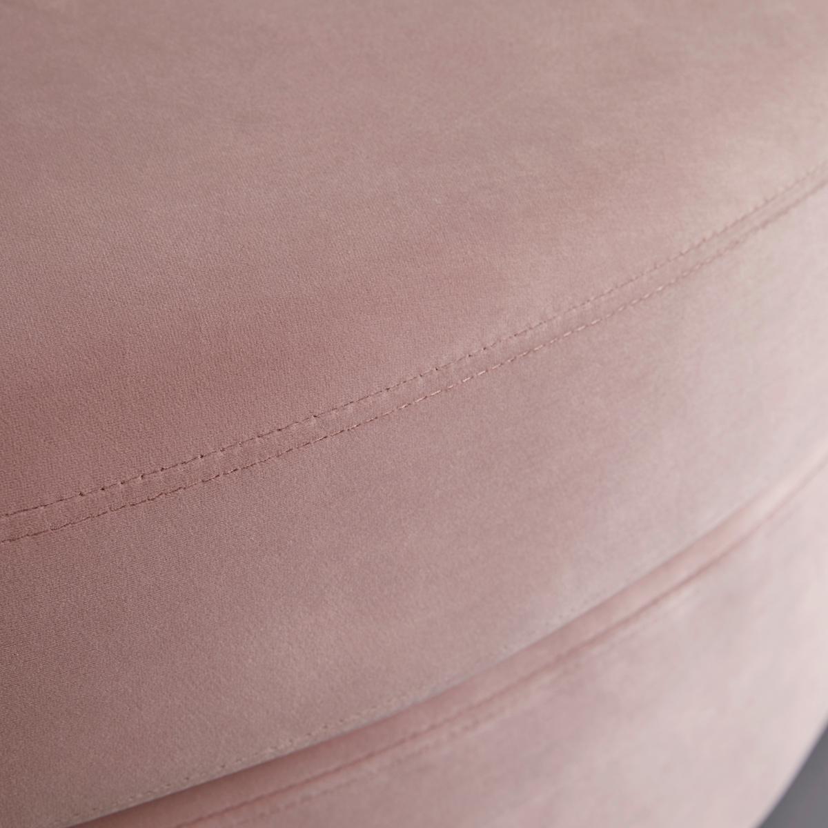 Okrúhla pohovka s vankúšmi ELENA, ružová - čierna/ružová, Modern, drevo/textil (130/65/140cm) - Bessagi Home