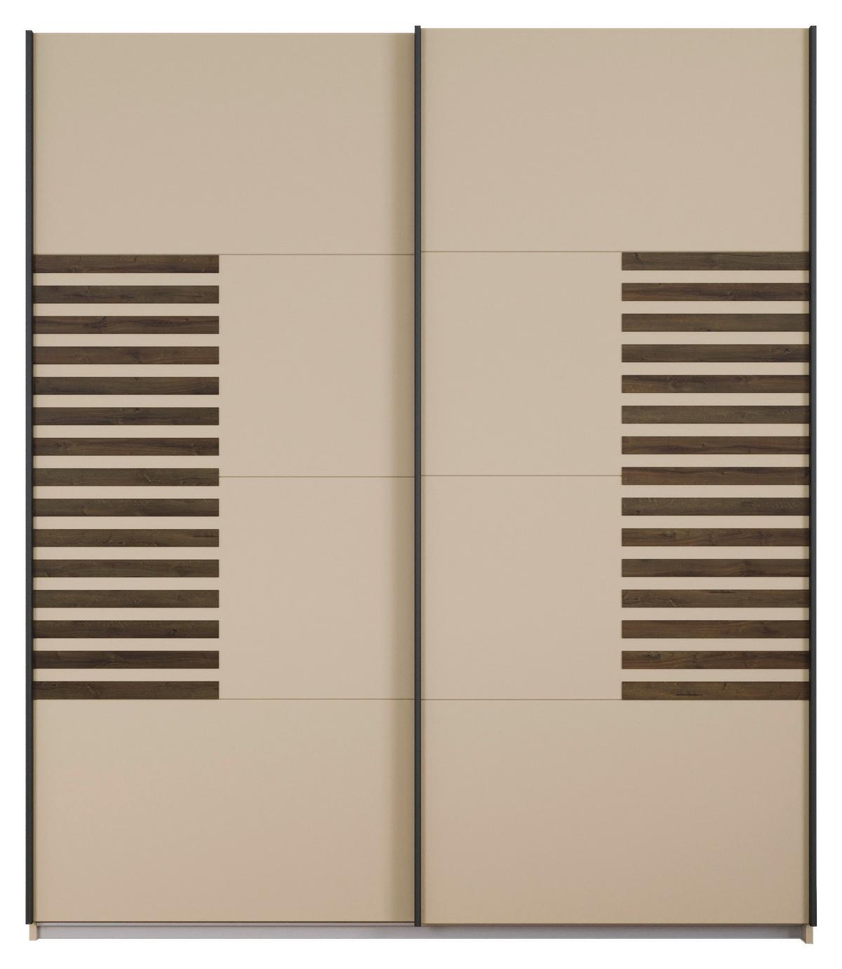 Schwebetürenschrank Barea Champagner Eiche Dekor - Eiche dunkel/Champagner, MODERN, Holzwerkstoff (181/210/62cm) - Rauch Möbel