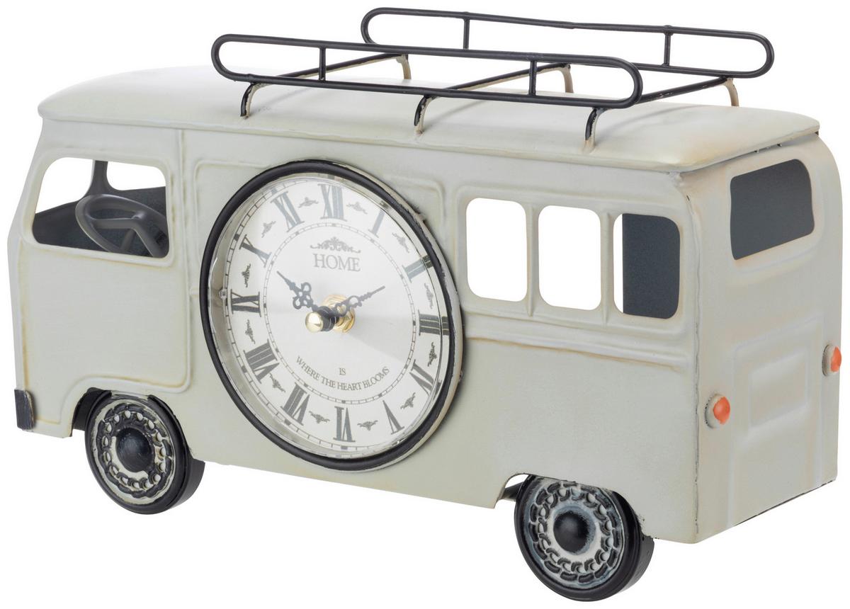 Tischuhr Elisa - Schwarz/Weiß, KONVENTIONELL, Glas/Papier (30,5/18,5/12cm) - Luca Bessoni