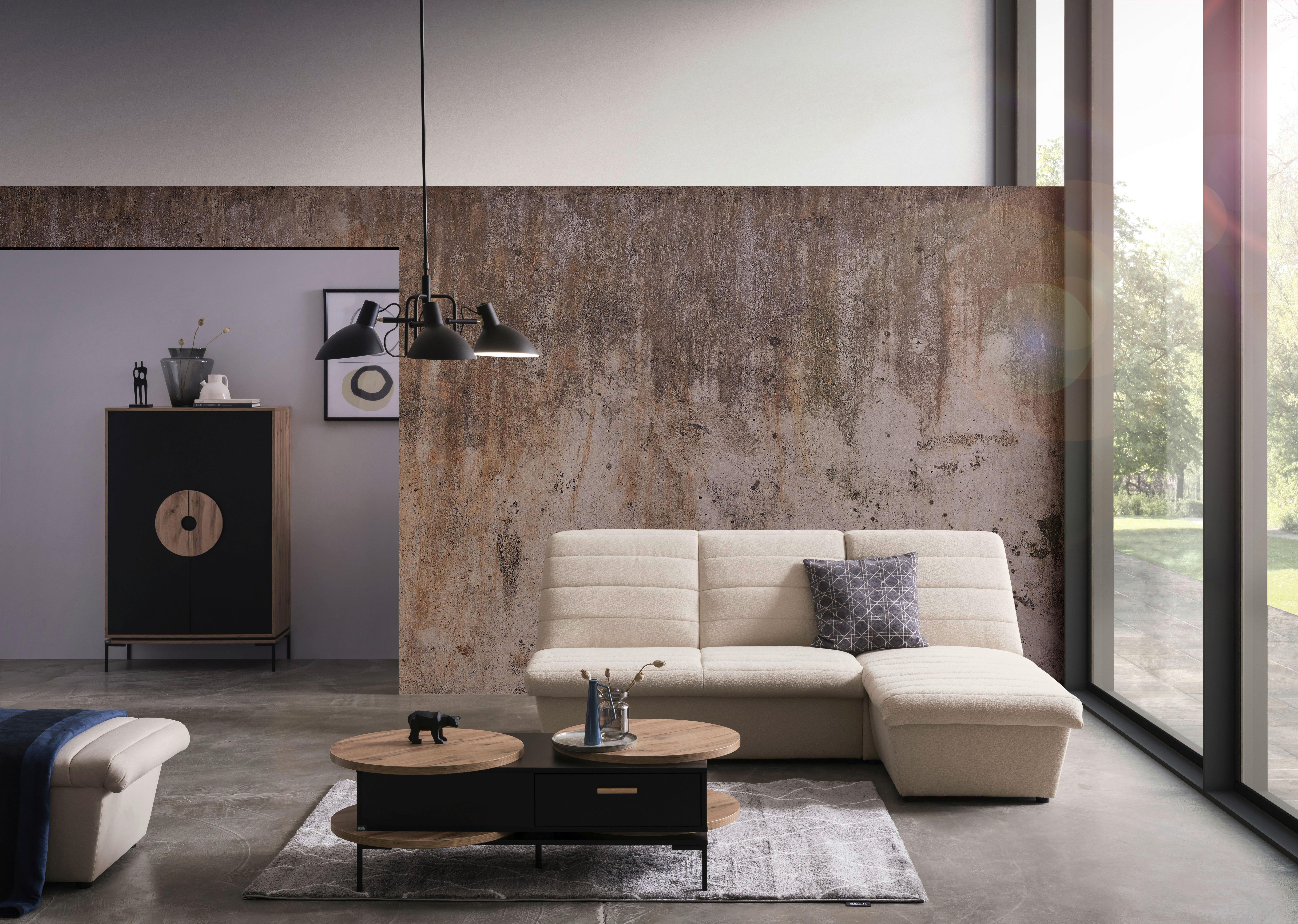 Ecksofa Looks Viii - Creme/Schwarz, Design, Textil (214/168cm) - LOOKS by W.Joop