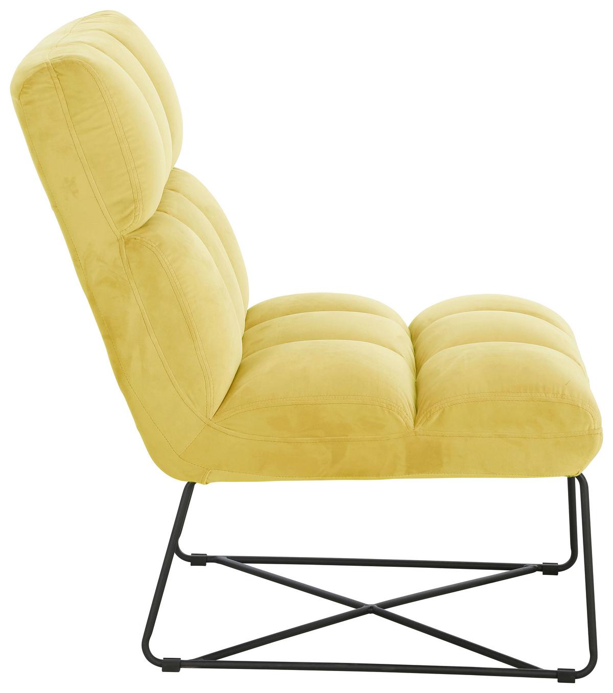 Sessel Enzo - Gelb/Schwarz, MODERN, Holz/Textil (62/86/87cm)