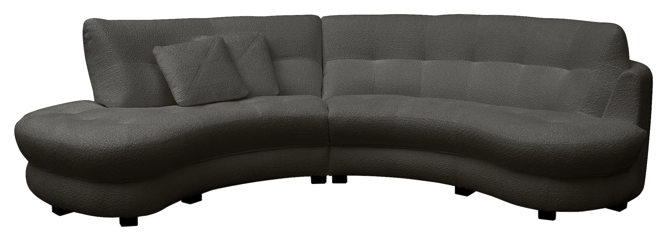 Ecksofa Bretania Anthrazit S: 113x300 cm - Anthrazit/Schwarz, Design, Textil (113/300cm) - Livetastic