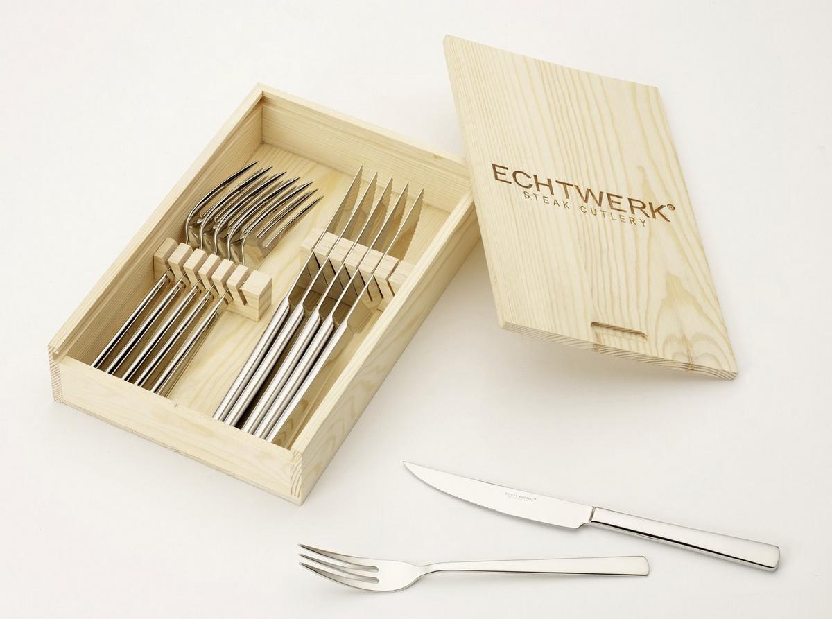 Steakbesteck Echtwerk Sarre - Edelstahlfarben, Trend, Metall - Echtwerk