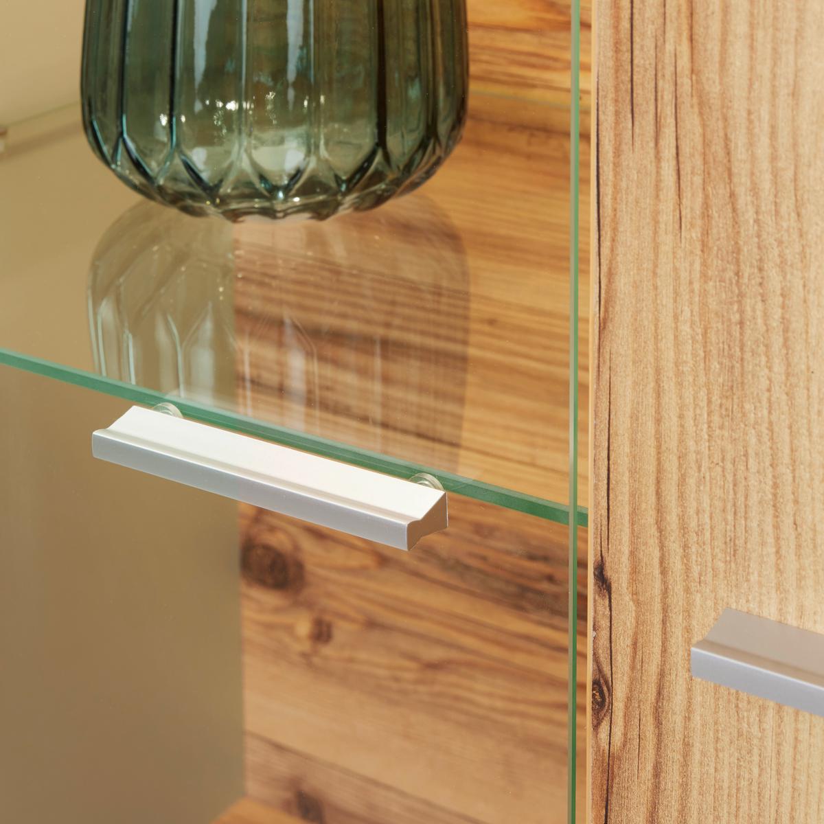 Vitrine Ambiente B: 48,6 Cm Mit Led Alpine Lodge Dekor - MODERN, Glas/Holzwerkstoff (48,6/199,1/43,6cm)