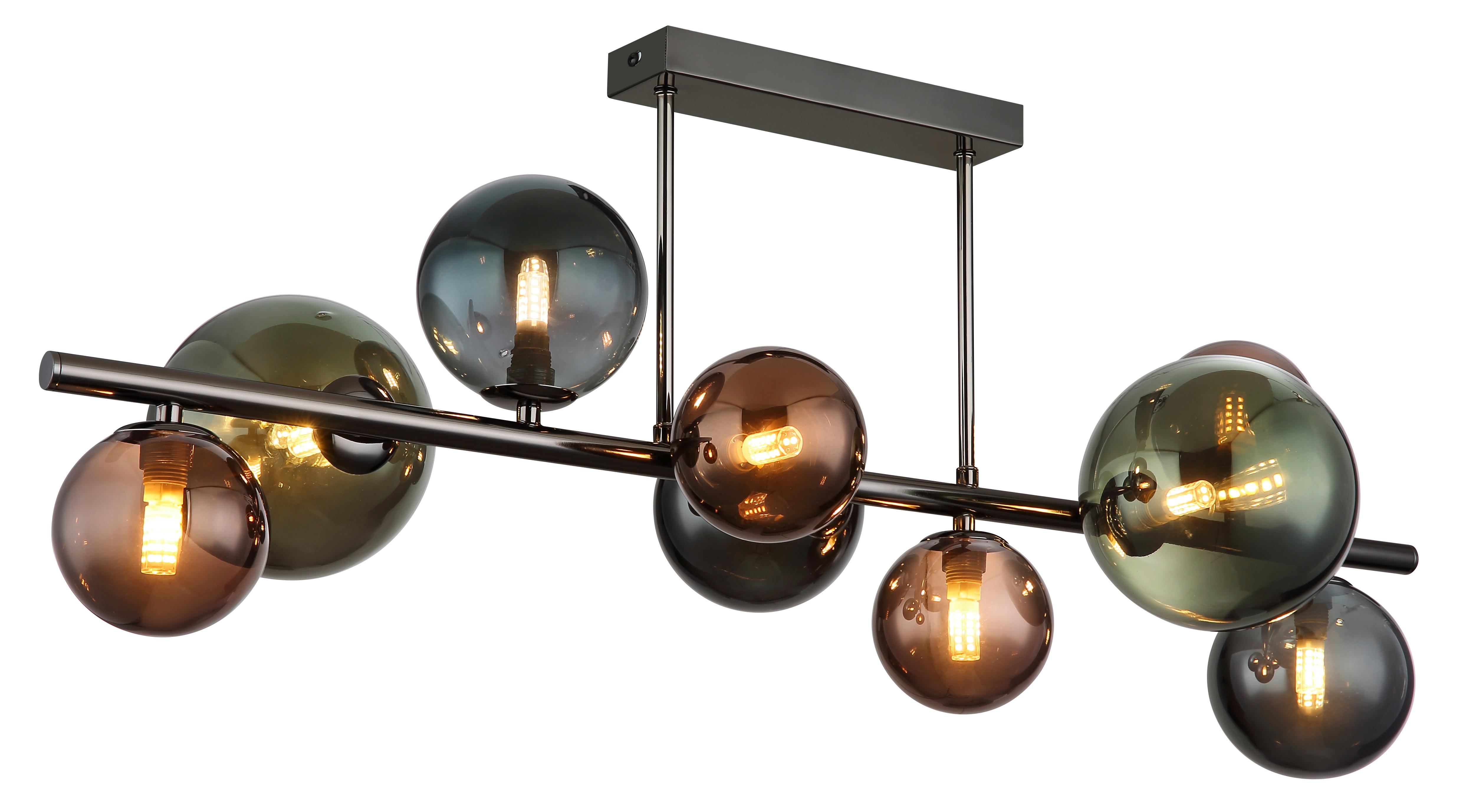 LED-Deckenleuchte 56142-9d - Petrol/Bronzefarben, Design, Glas/Metall (87/30/38cm) - Globo