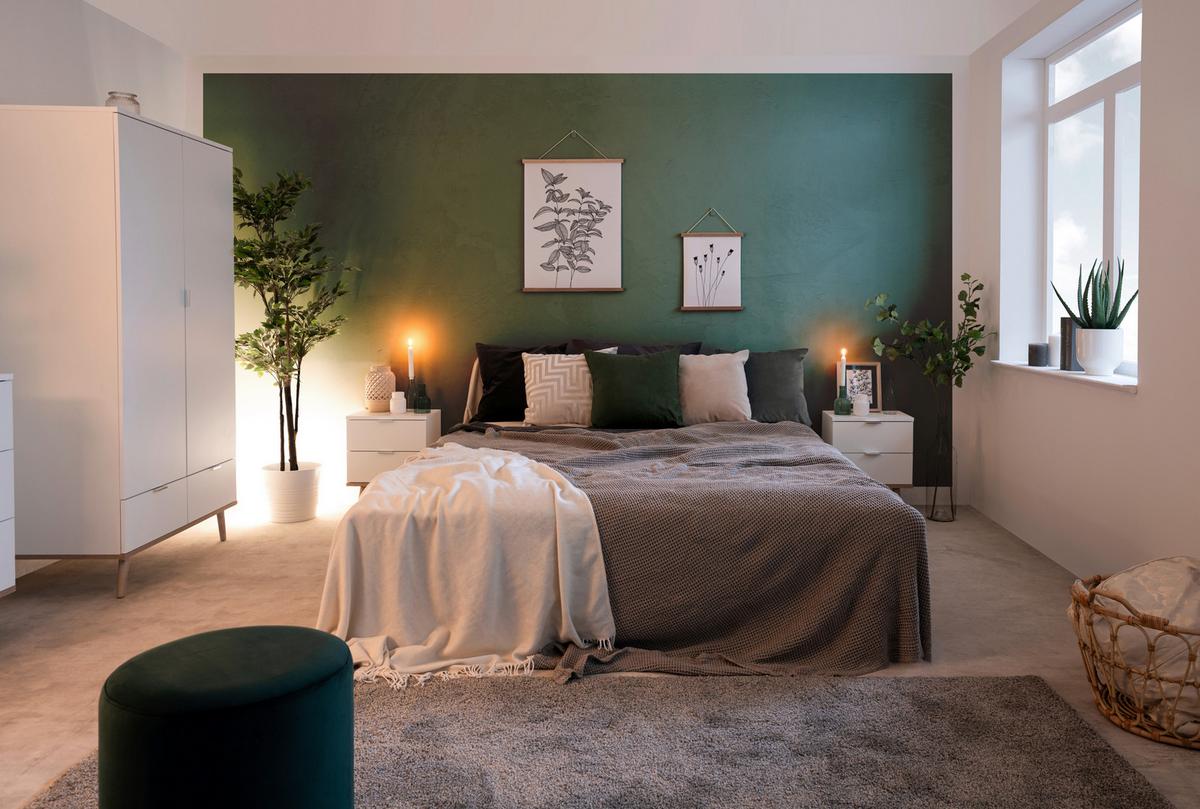 Drehtürenschrank + Schubladen B: 90 cm Göteburg 61, Weiß - Eichefarben/Weiß, Design, Holzwerkstoff (90/180/55cm) - MID.YOU