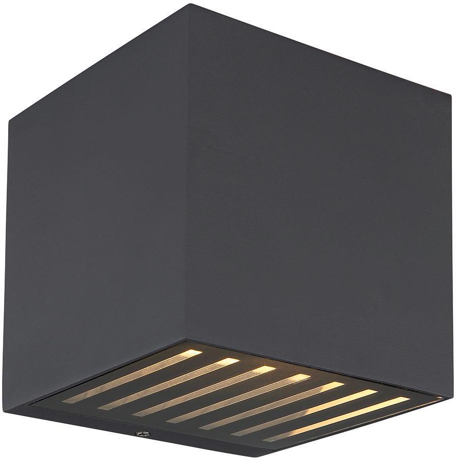 Außenwandleuchte 34156 - Klar/Anthrazit, Basics, Glas/Metall (10/10/10cm) - Globo