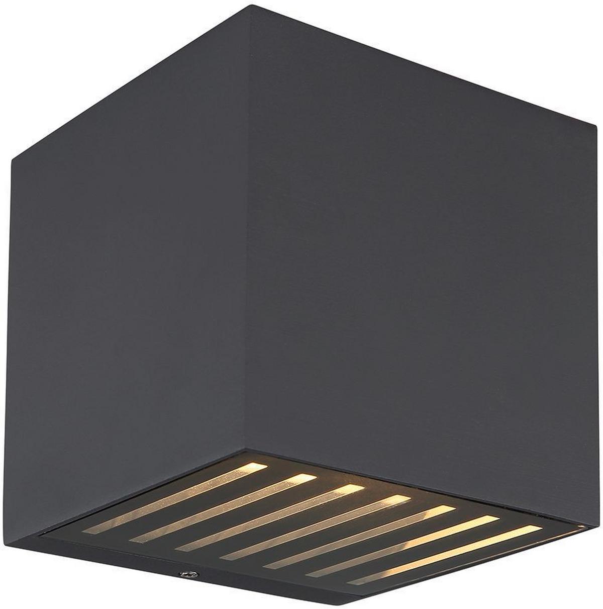 Außenwandleuchte 34156 - Klar/Anthrazit, Basics, Glas/Metall (10/10/10cm) - Globo