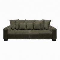 Veľká pohovka MATTEO, tmavozelená tkanina VOGUE - čierna/tmavozelená, Modern, drevo (246/93/124cm)