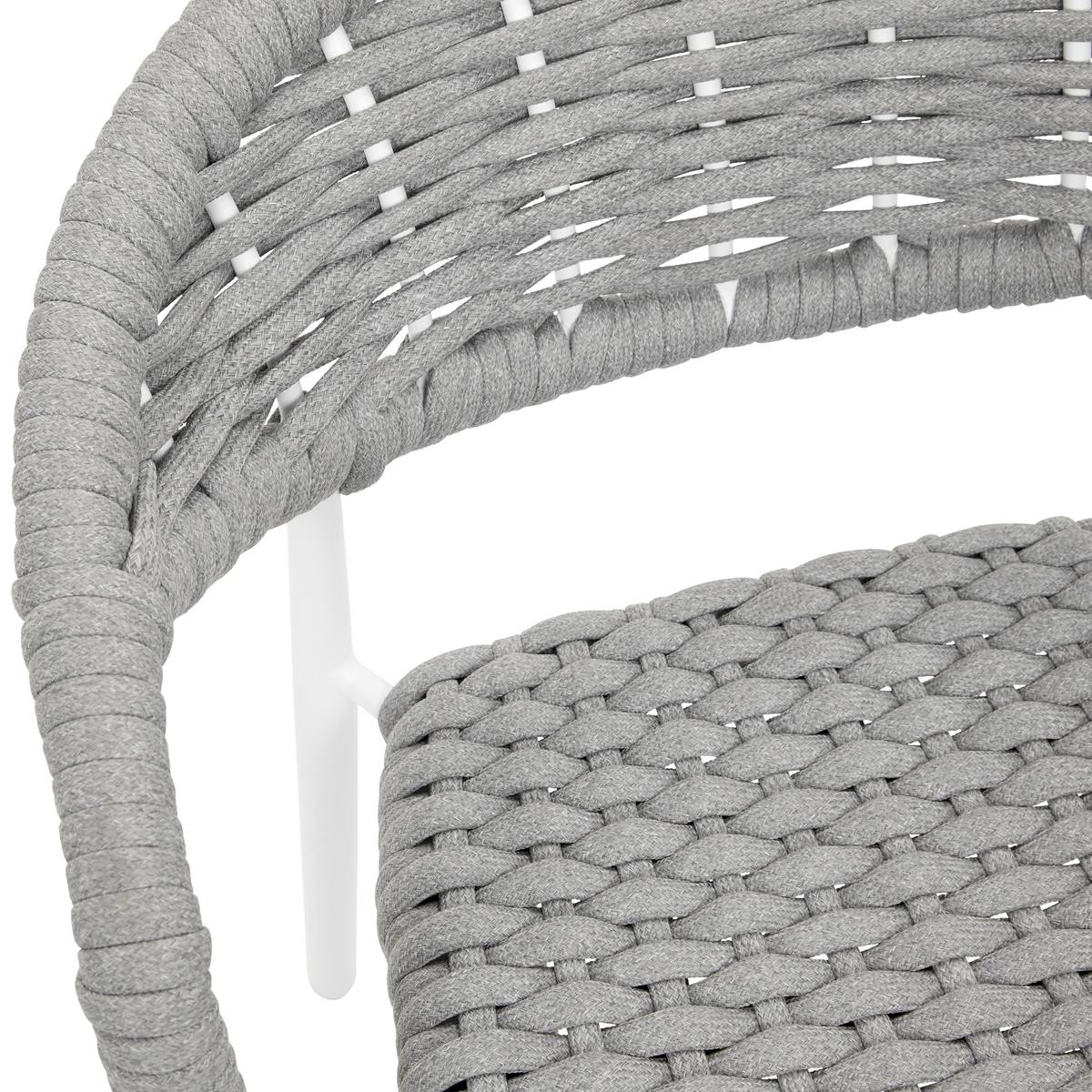 Záhradná stolička ANTONIA sivá - sivá/biela, Modern, kov/textil (58/76/59cm) - Bessagi Garden