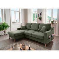 Ecksofa Valentina Dunkelgrün S: 150x228 Cm - Dunkelgrün/Naturfarben, MODERN, Textil (150/228cm) - Livetastic