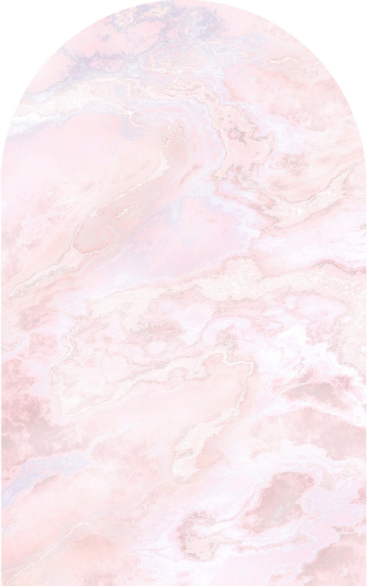 Fototapete Mármol Rosa - Blau/Rosa, Trend, Papier (127/200cm) - Komar