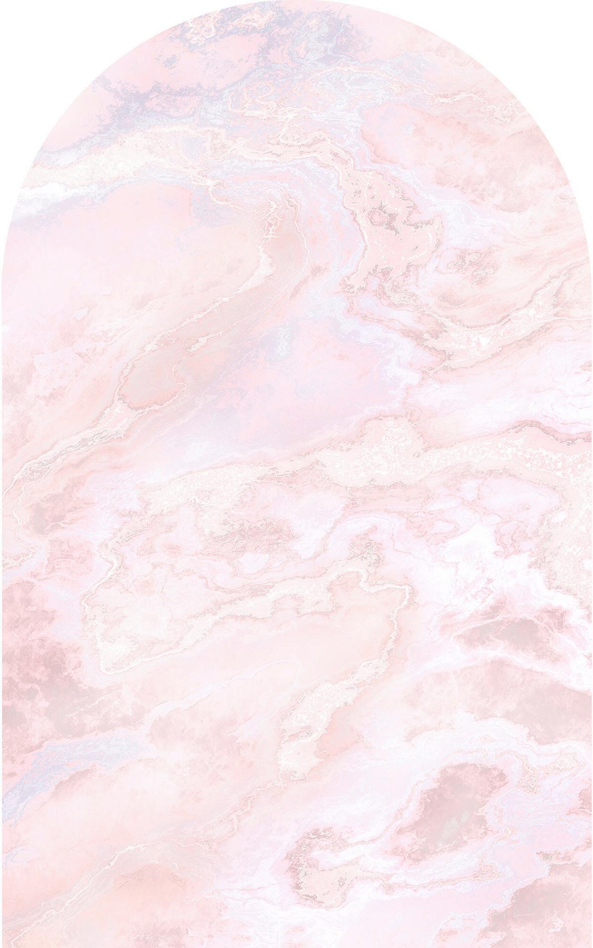 Fototapete Mármol Rosa - Blau/Rosa, Trend, Papier (127/200cm) - Komar