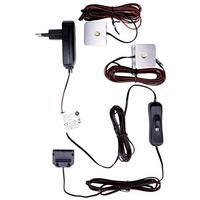 Einlegebodenbeleuchtung 2erset Led Clips 1w Handschalter - Anthrazit, MODERN, Kunststoff (3/3/2,5cm)